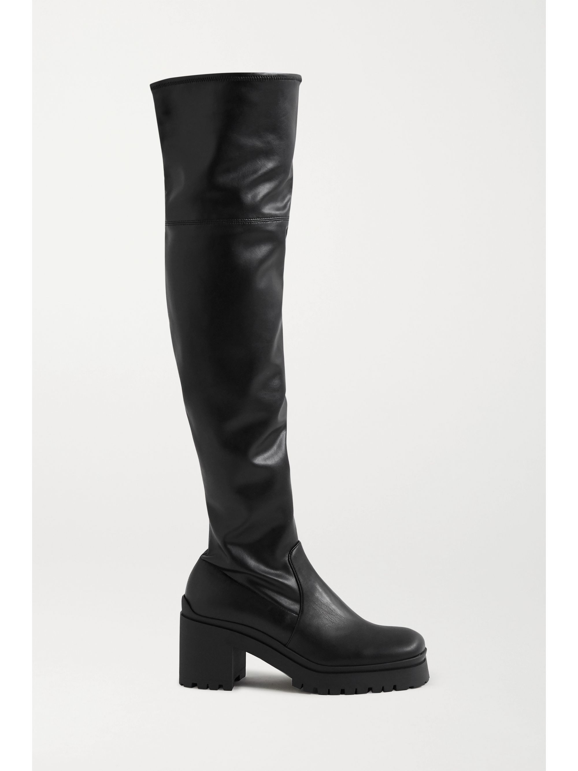 black platform over the knee boots