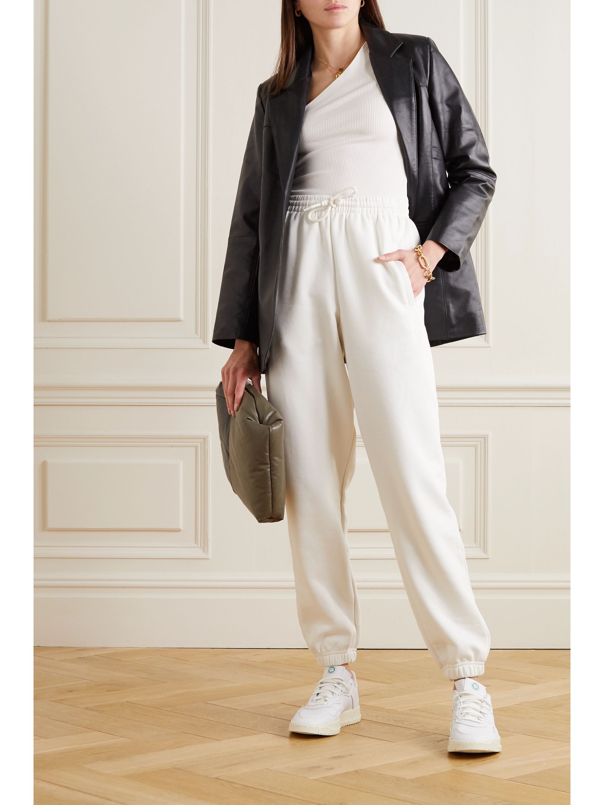 adidas leather track pants