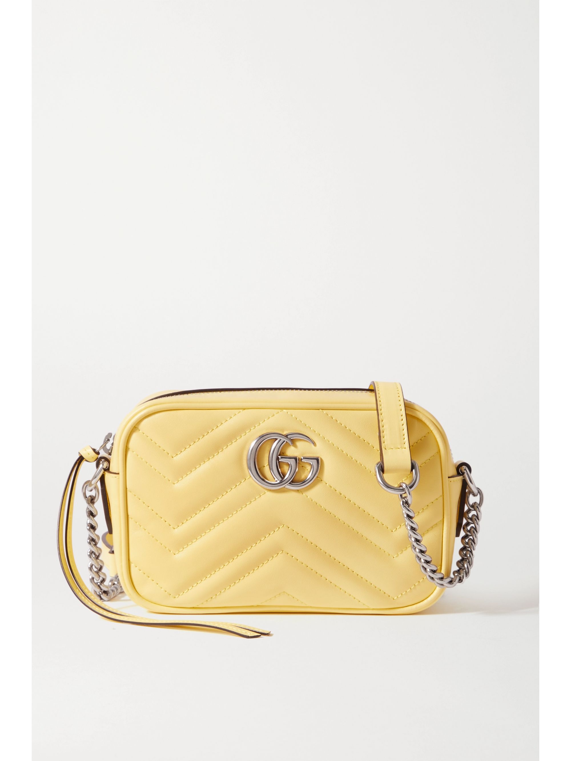 Yellow GG Marmont Camera mini quilted 