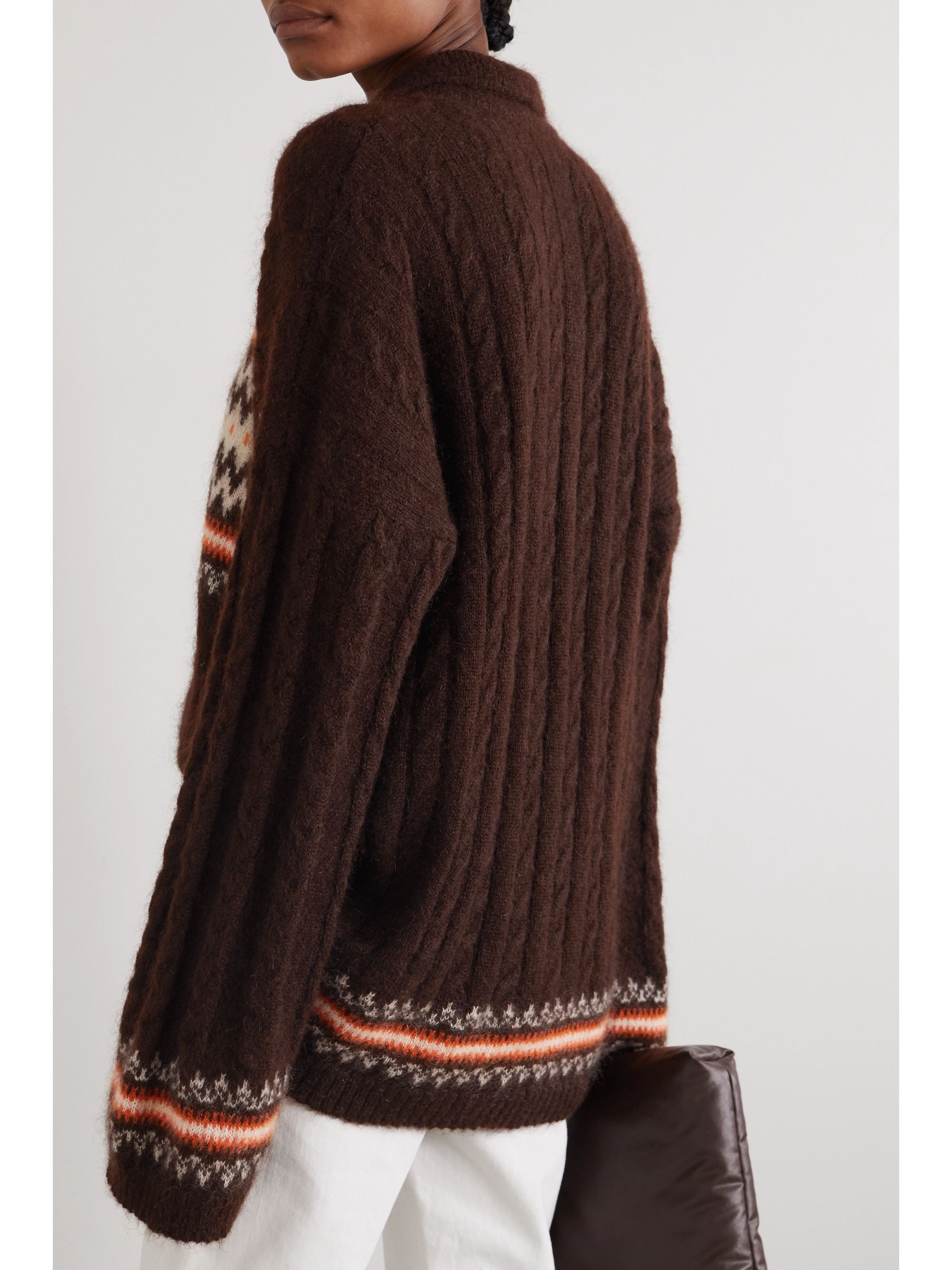 ganni fair isle cardigan