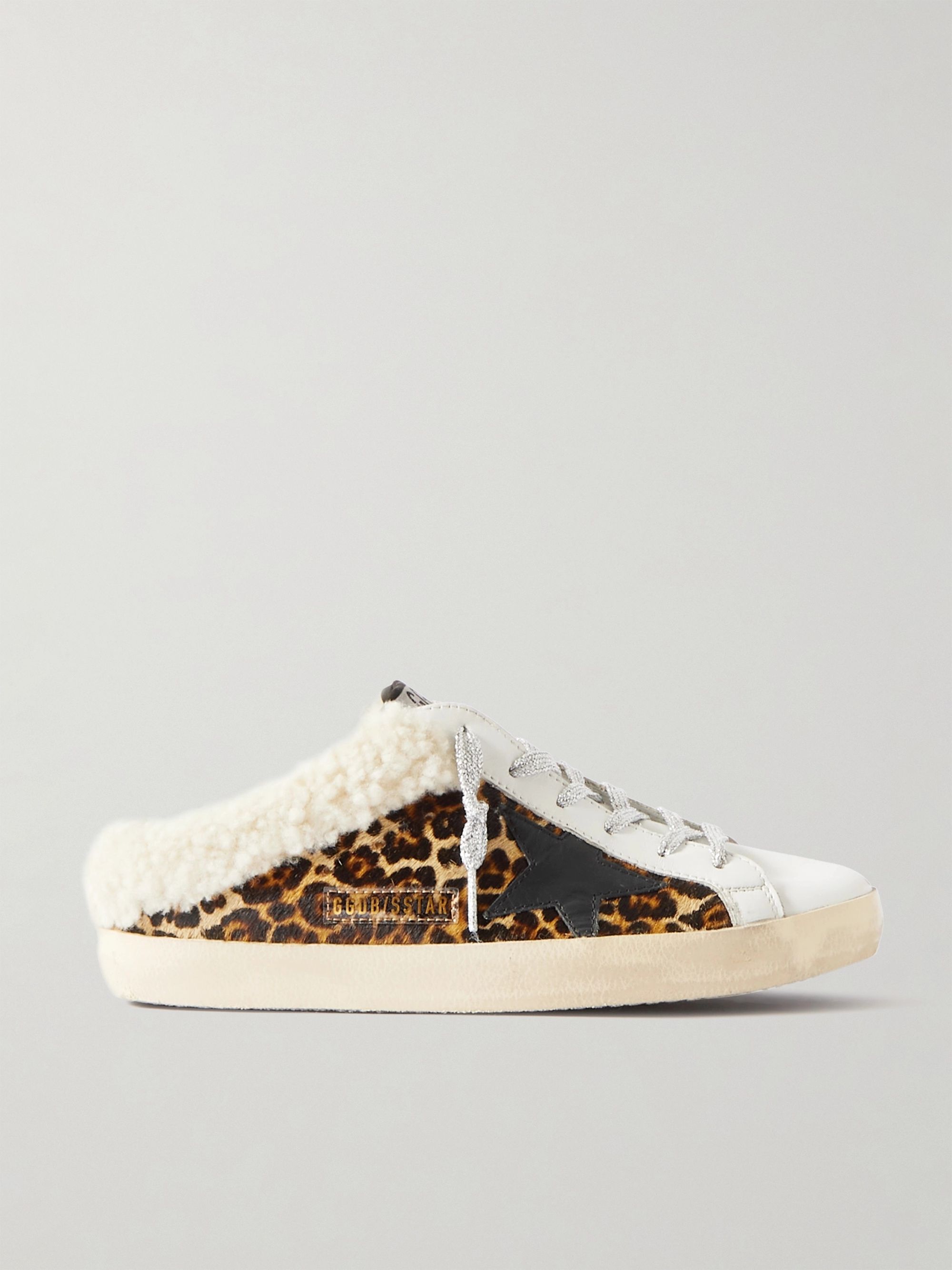 Leopard print Sabot distressed leopard-print calf hair, leather and ...