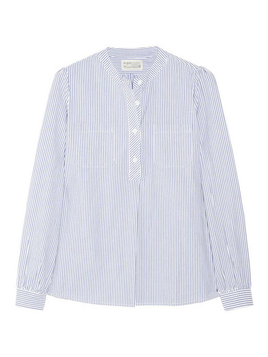 Aubin & Wills | Glynbridge striped cotton-seersucker shirt | NET-A-PORTER.COM