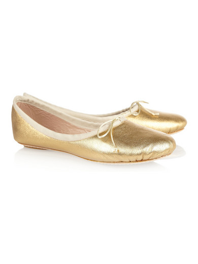 black leather split sole ballet shoes
