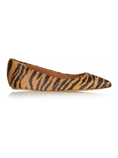 tiger print ballet flats
