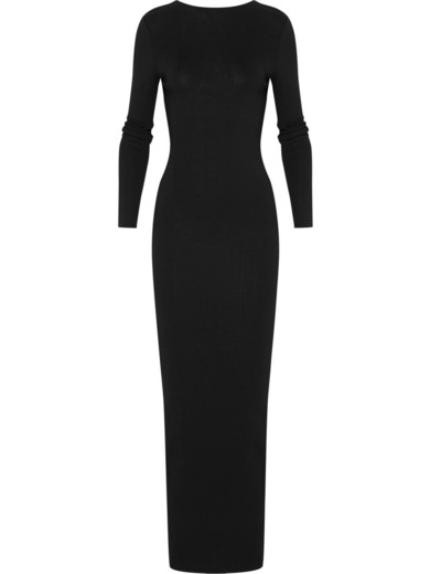 Pierre Balmain | Open-back stretch-knit maxi dress | NET-A-PORTER.COM