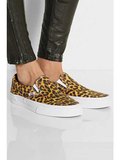 vans mini leopard slip ons