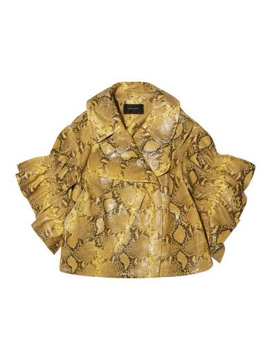 Simone Rocha | Snake-effect leather biker jacket | NET-A-PORTER.COM