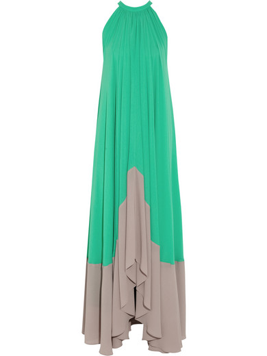 Saloni | Iris color-block georgette maxi dress | NET-A-PORTER.COM