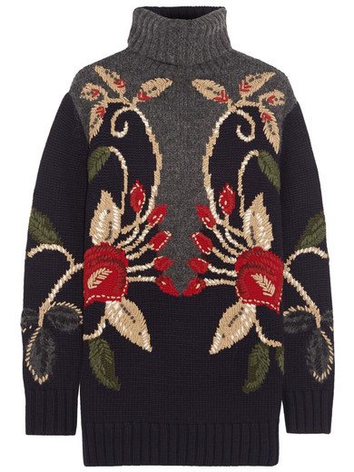 Tory Burch | Rianna intarsia wool-blend sweater | NET-A-PORTER.COM