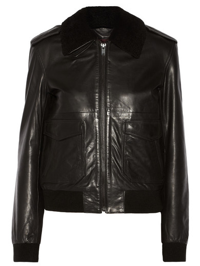 BLK DNM | 70 shearling-trimmed leather jacket | NET-A-PORTER.COM