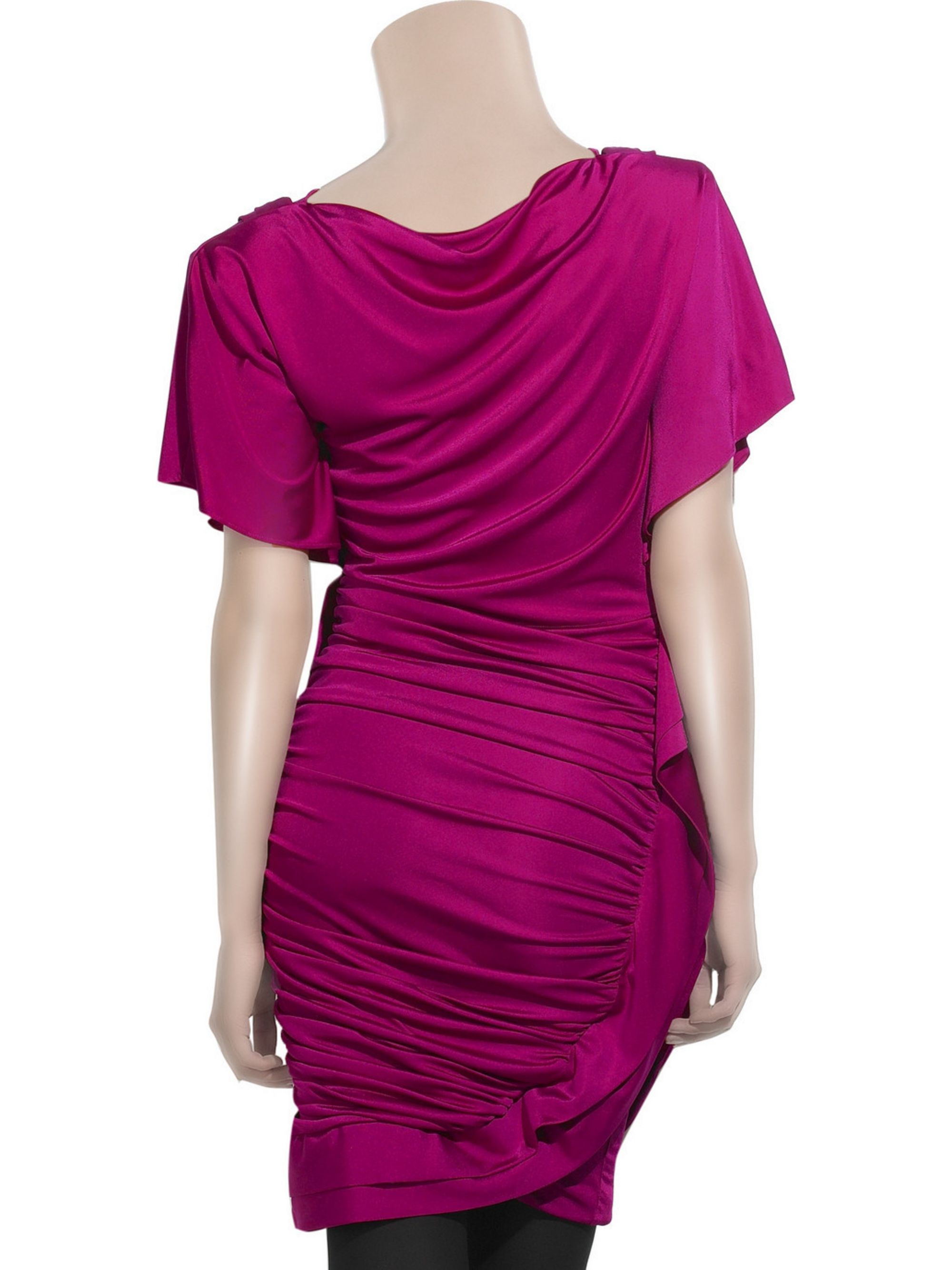 magenta satin jersey dress