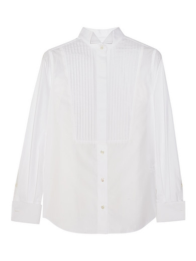 Sacai | Poplin, cotton-piqué and chiffon shirt | NET-A-PORTER.COM