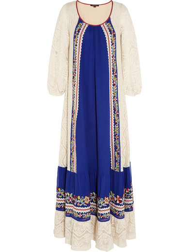 Vineet Bahl | Crocheted cotton and embroidered crepe maxi dress | NET-A ...