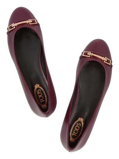 tod's leather ballet flats