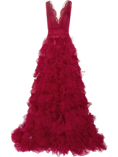 Marchesa | Embellished lace and tulle gown | NET-A-PORTER.COM