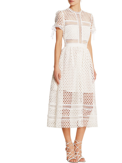 SELF-PORTRAIT Macramé lace midi dress SELF-PORTRAIT Macramé lace midi dress