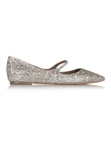 glitter pointed toe flats