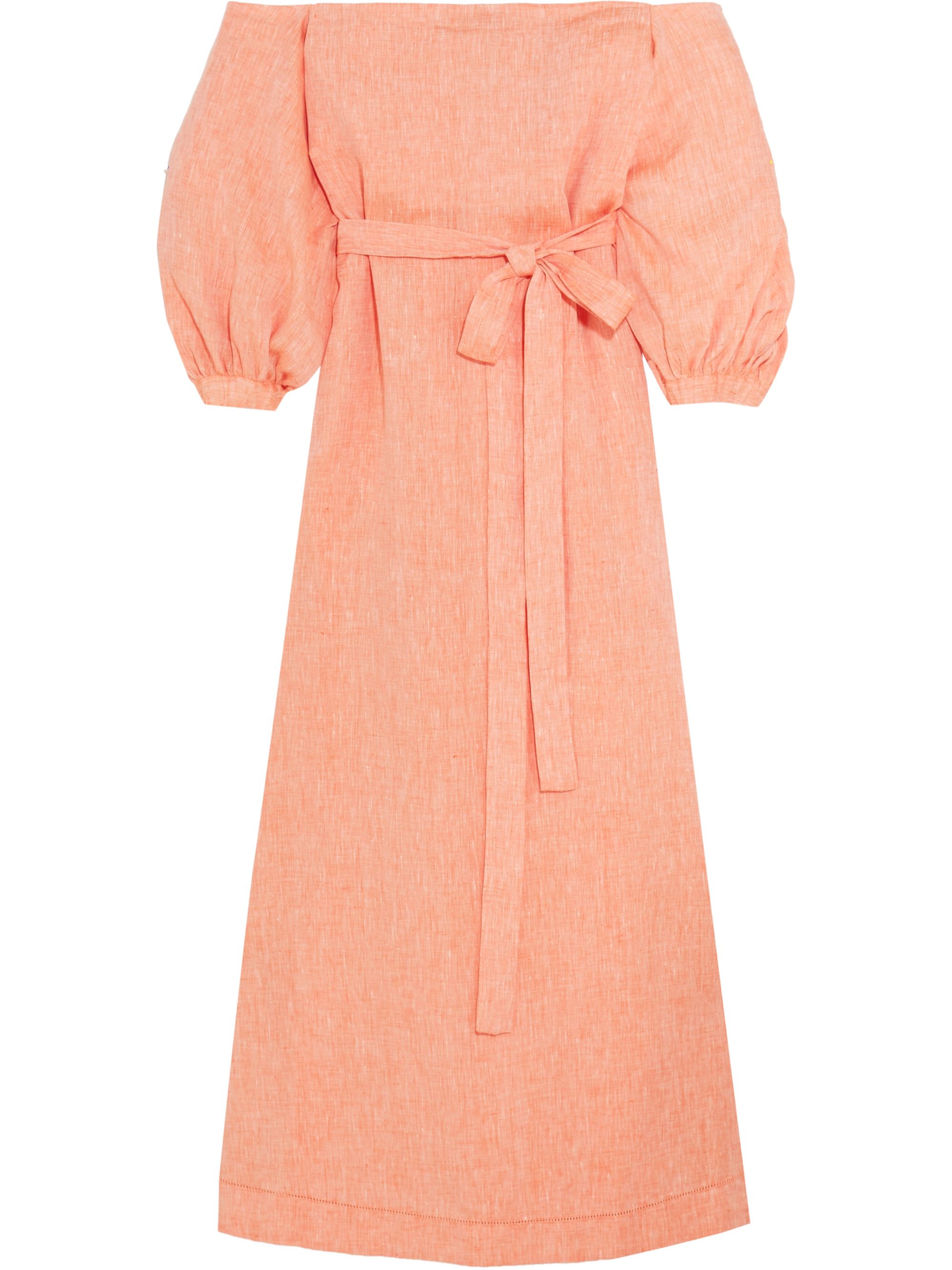 peach linen dress