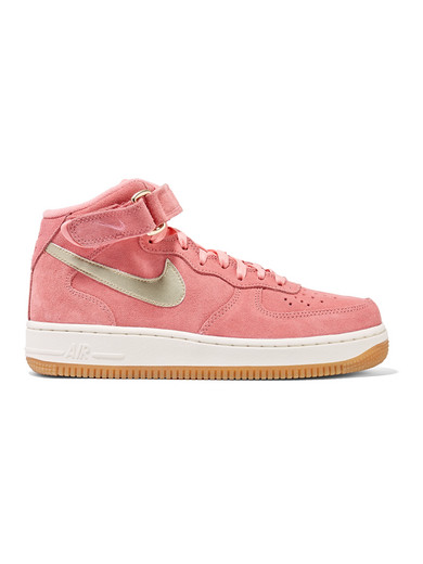 Nike | Air Force 1 leather-trimmed suede high-top sneakers | NET-A ...