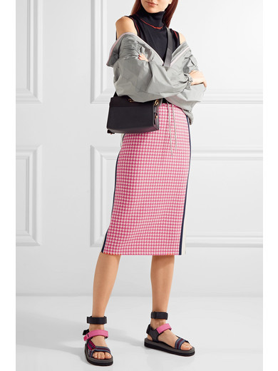 PRADA Canvas, leather and rubber sandals