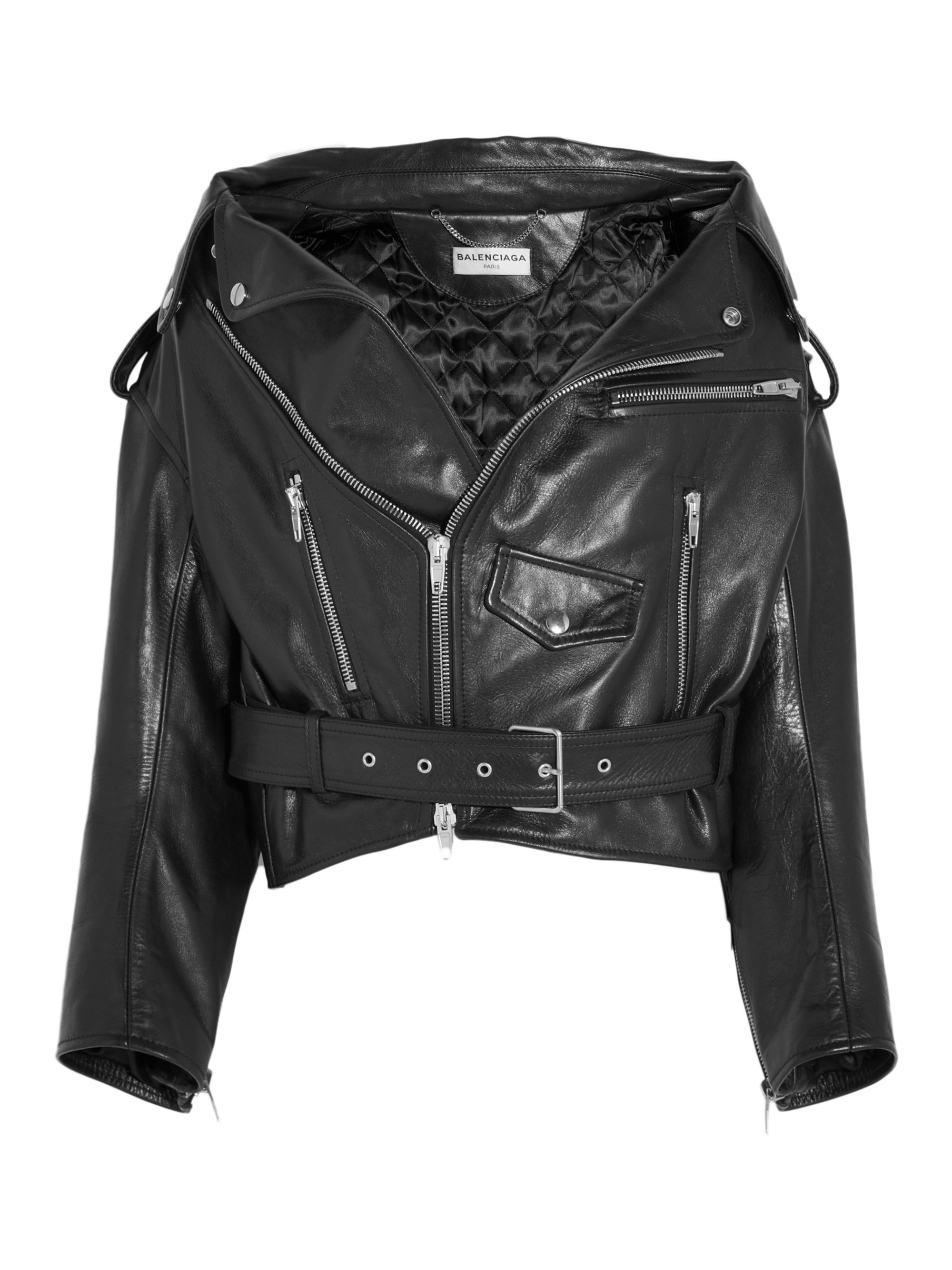 balenciaga oversized leather jacket