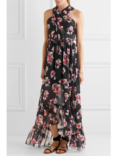 net ruffle gown