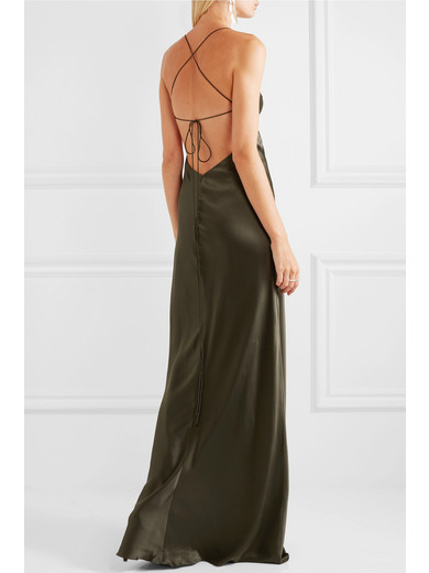 silk dress backless