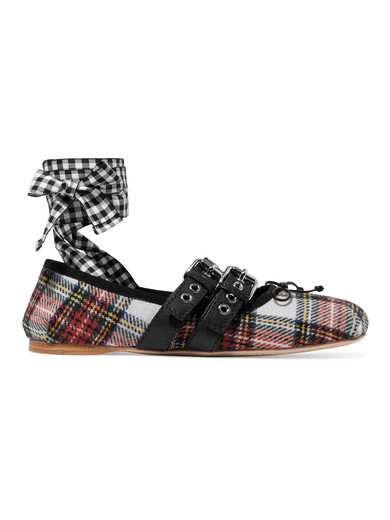 tartan ballet flats