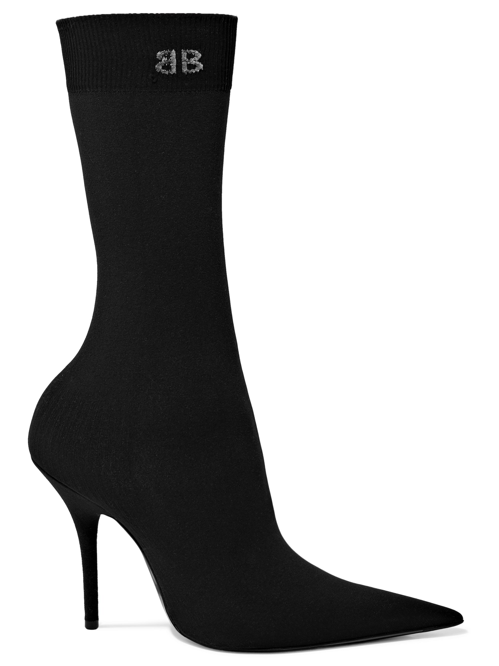 Black Stretch-jersey sock boots 