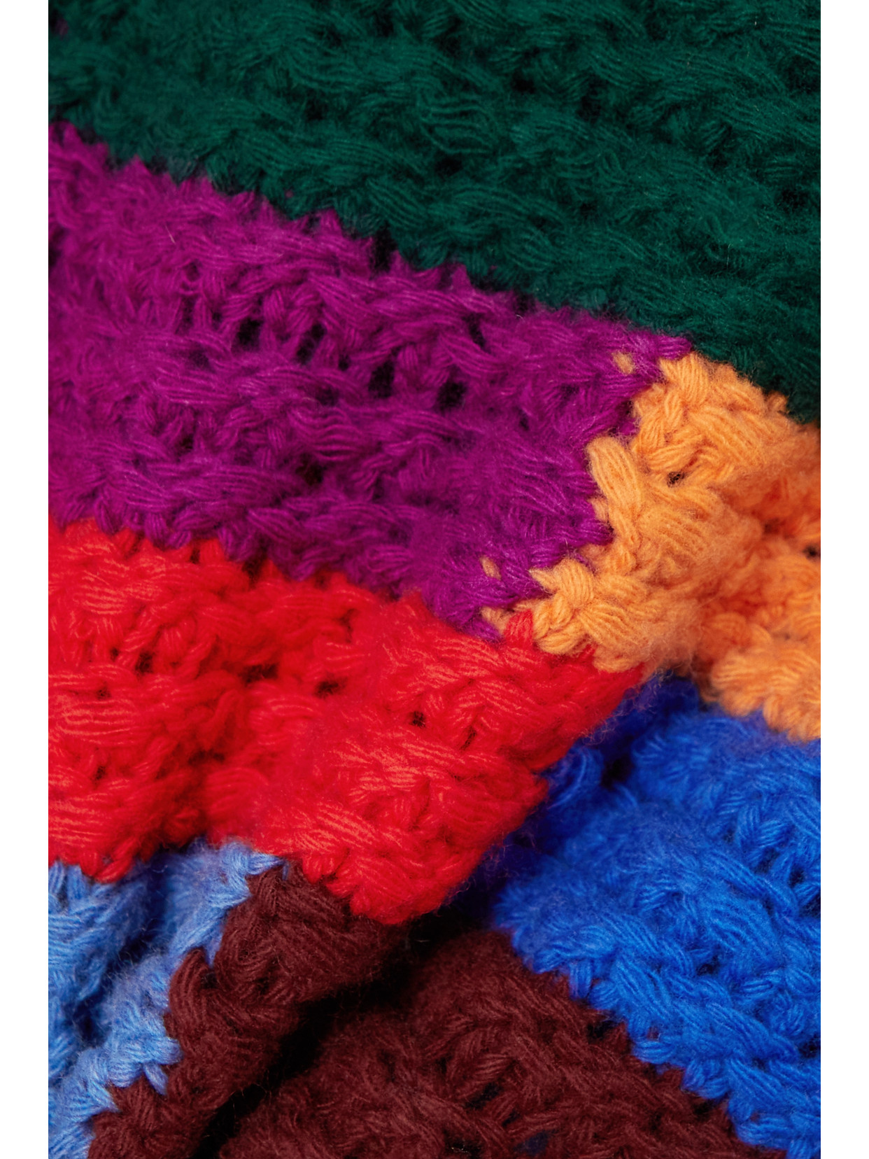 Pucci - Fringed Striped Wool Turtleneck Poncho