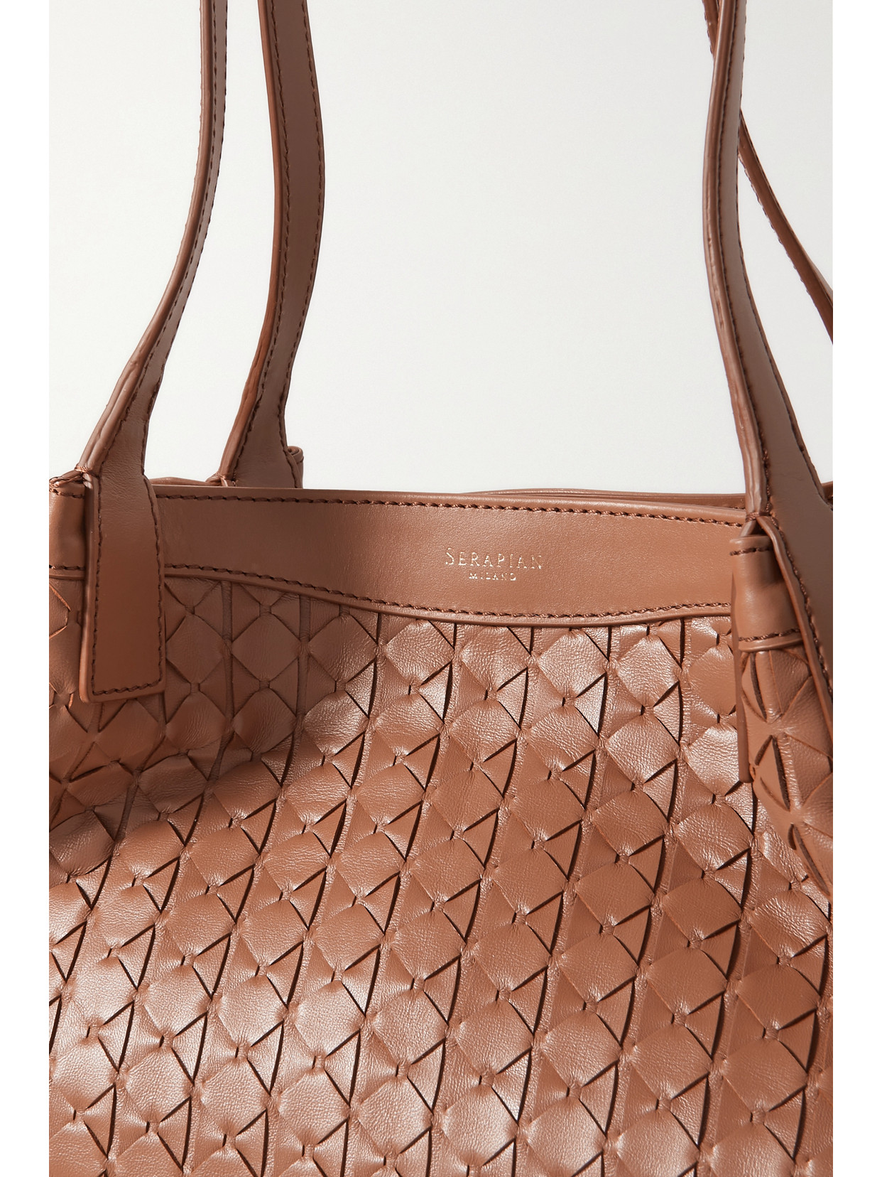 Secret Small Woven Leather Tote