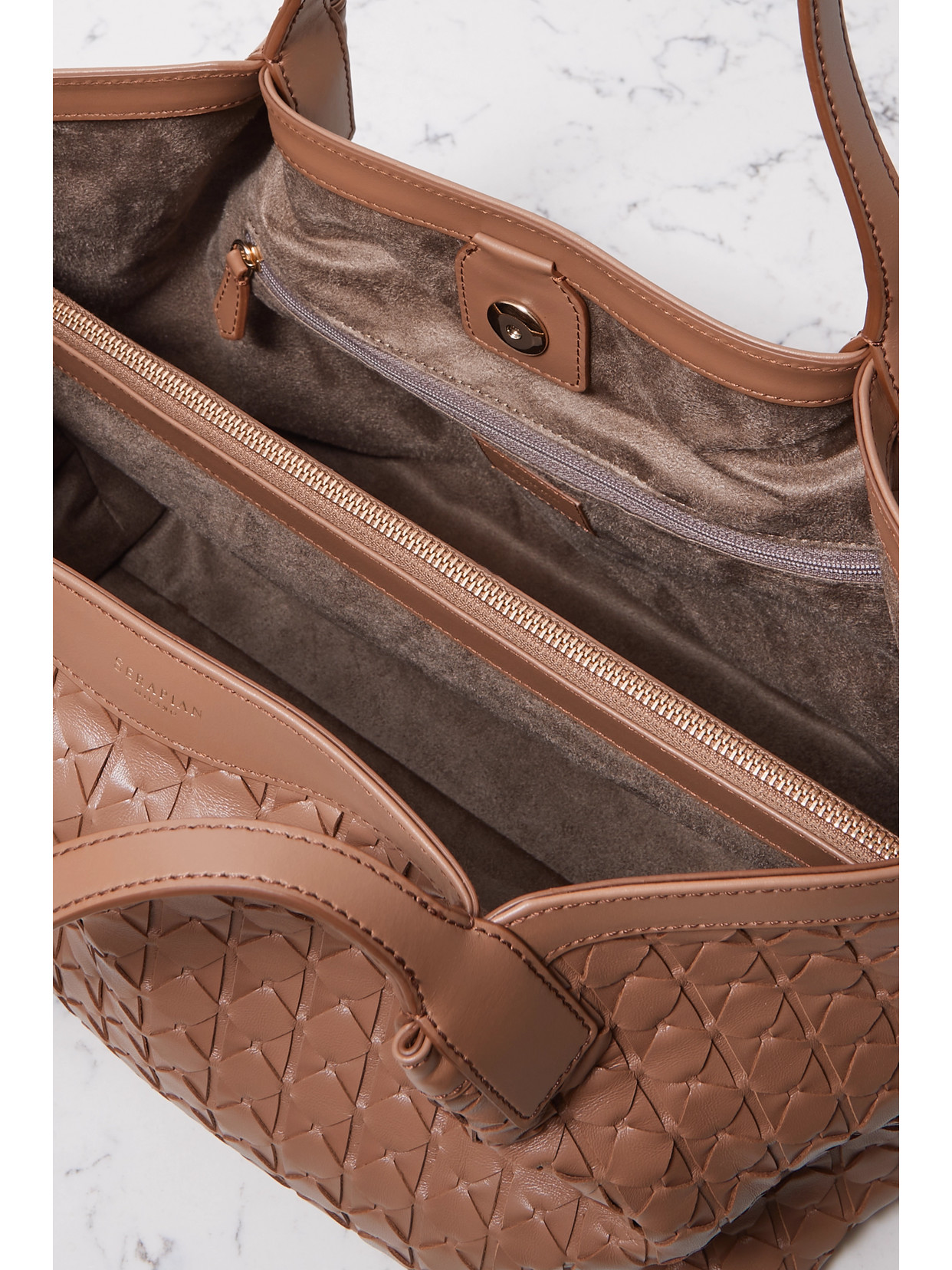 Secret Small Woven Leather Tote