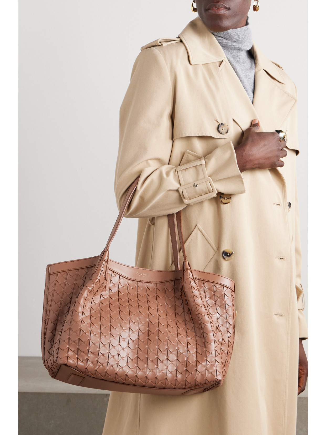Secret Small Woven Leather Tote