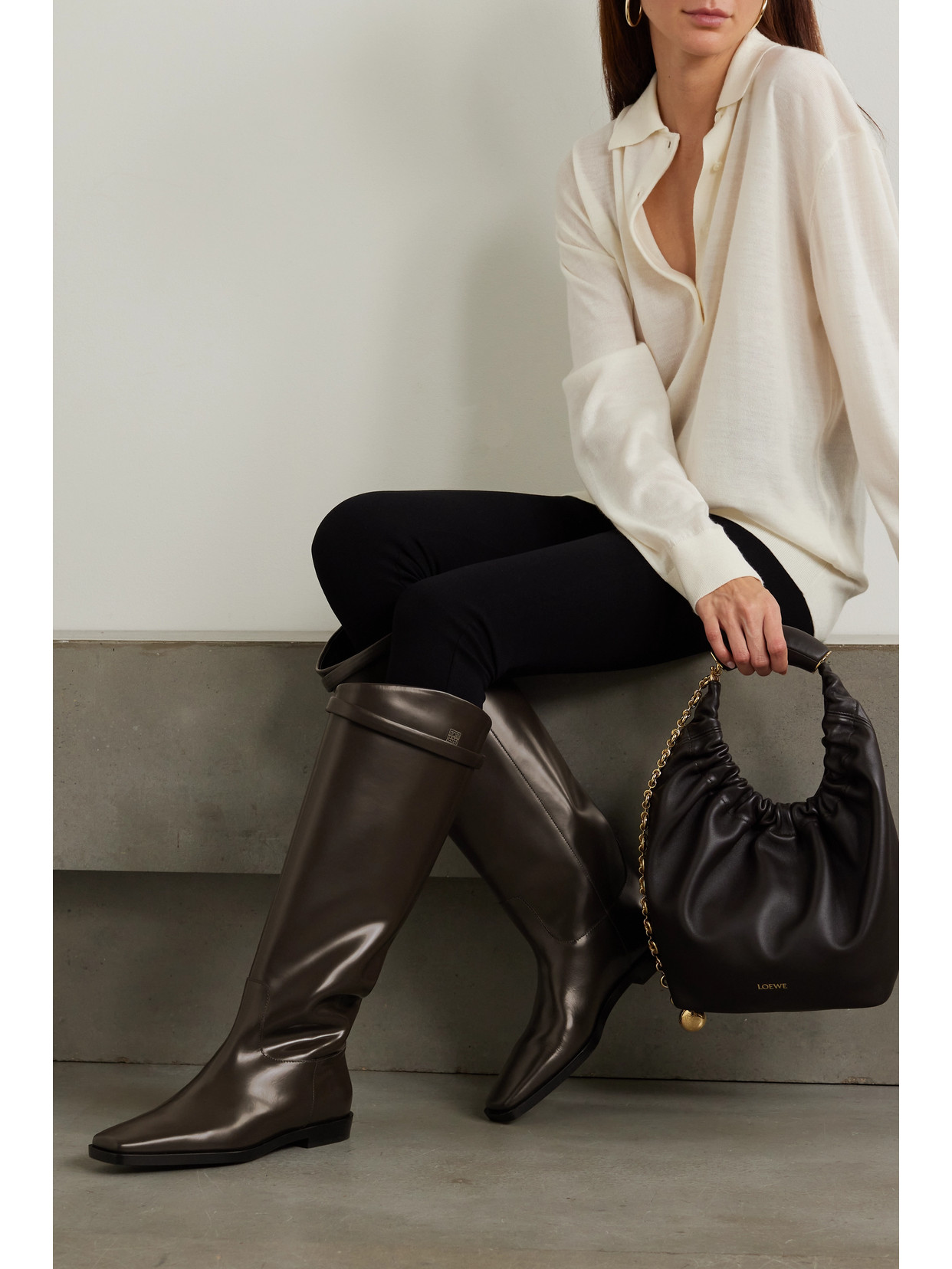 + Net Sustain The Riding Leather Knee Boots