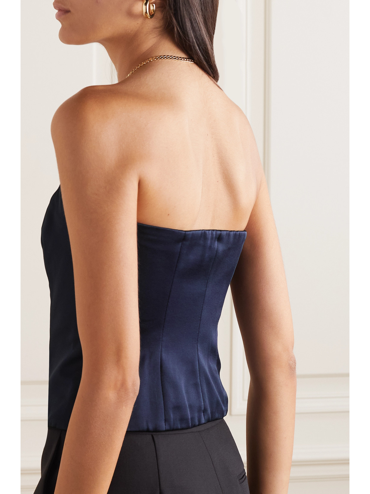Strapless Paneled Top