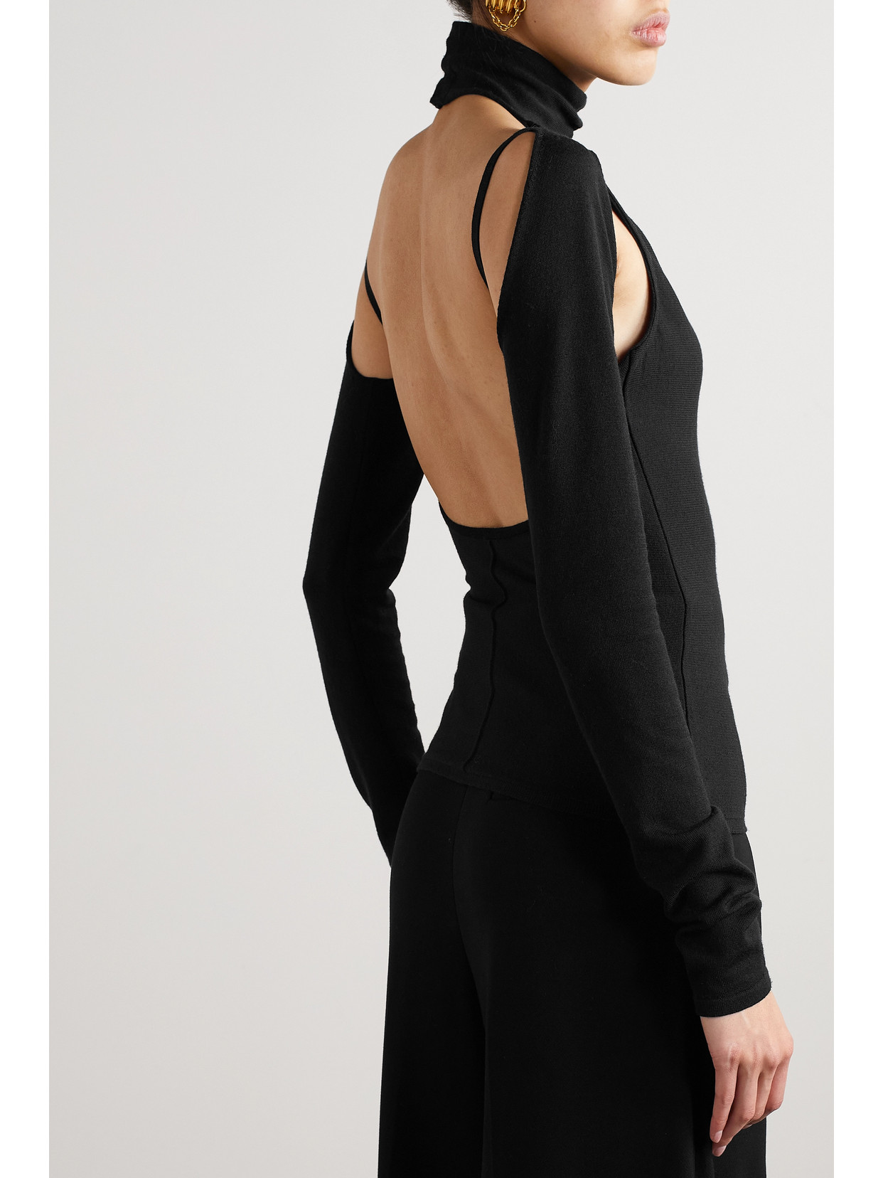 Marlowe Cutout Open-Back Merino Top