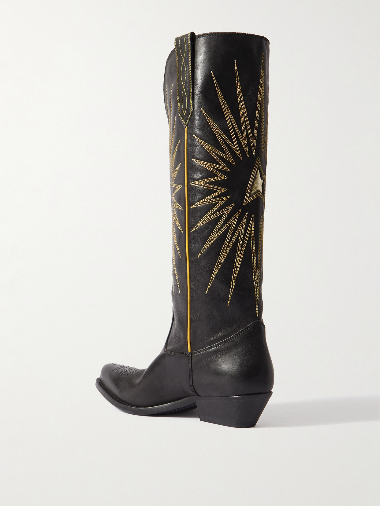 Wish Star Embroidered Distressed Cowboy Boots