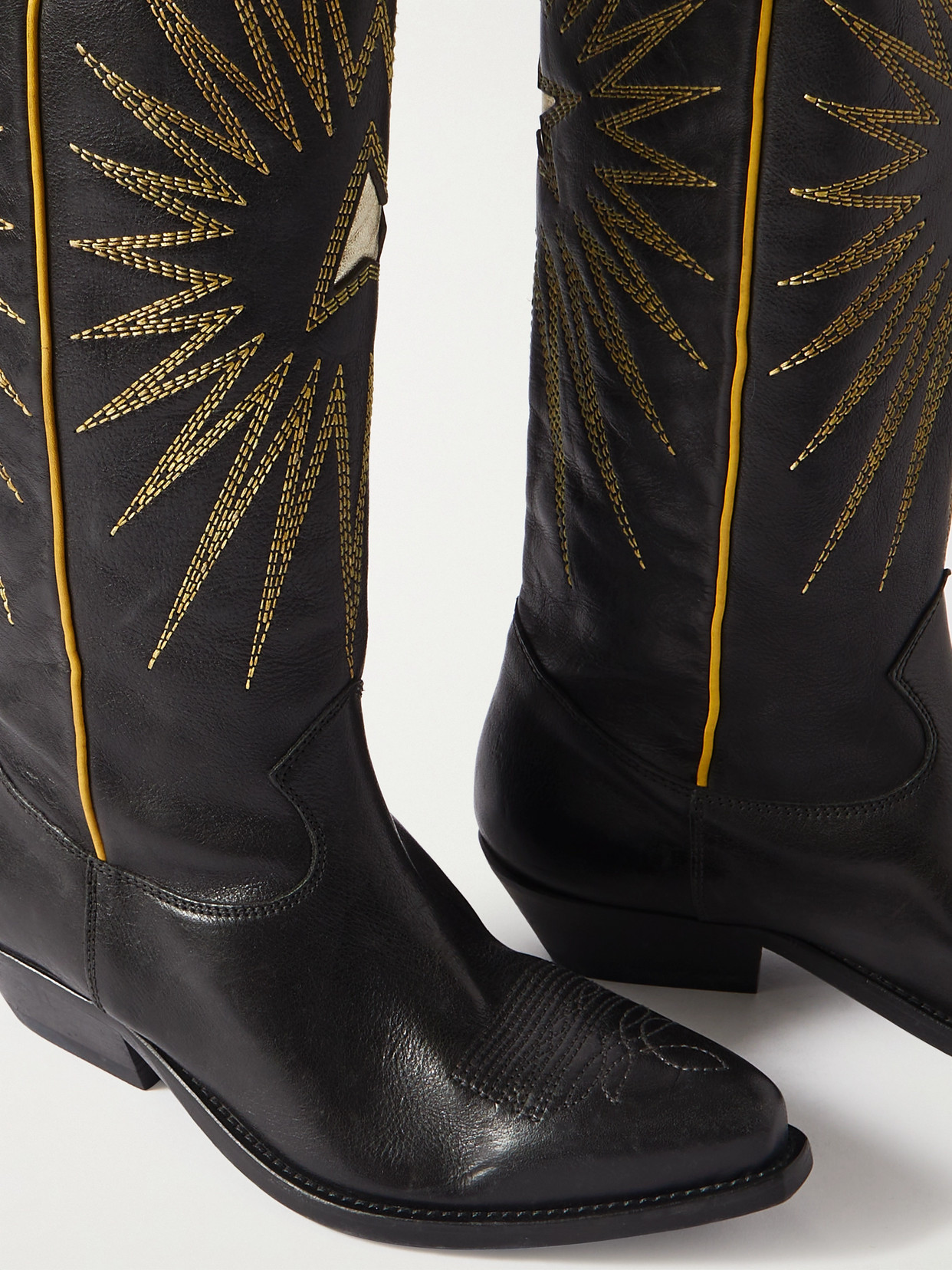 Wish Star Embroidered Distressed Cowboy Boots