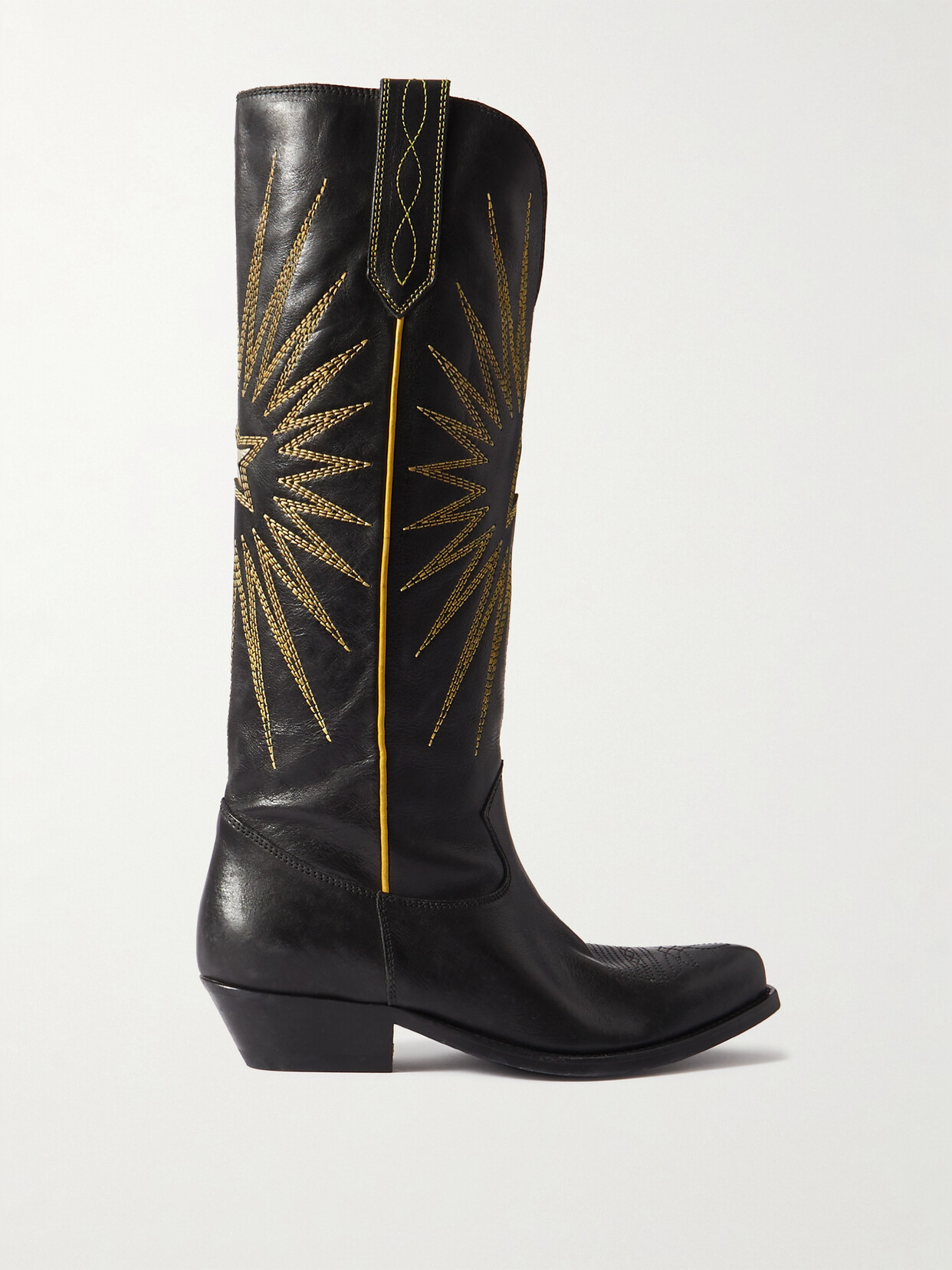 Wish Star Embroidered Distressed Cowboy Boots