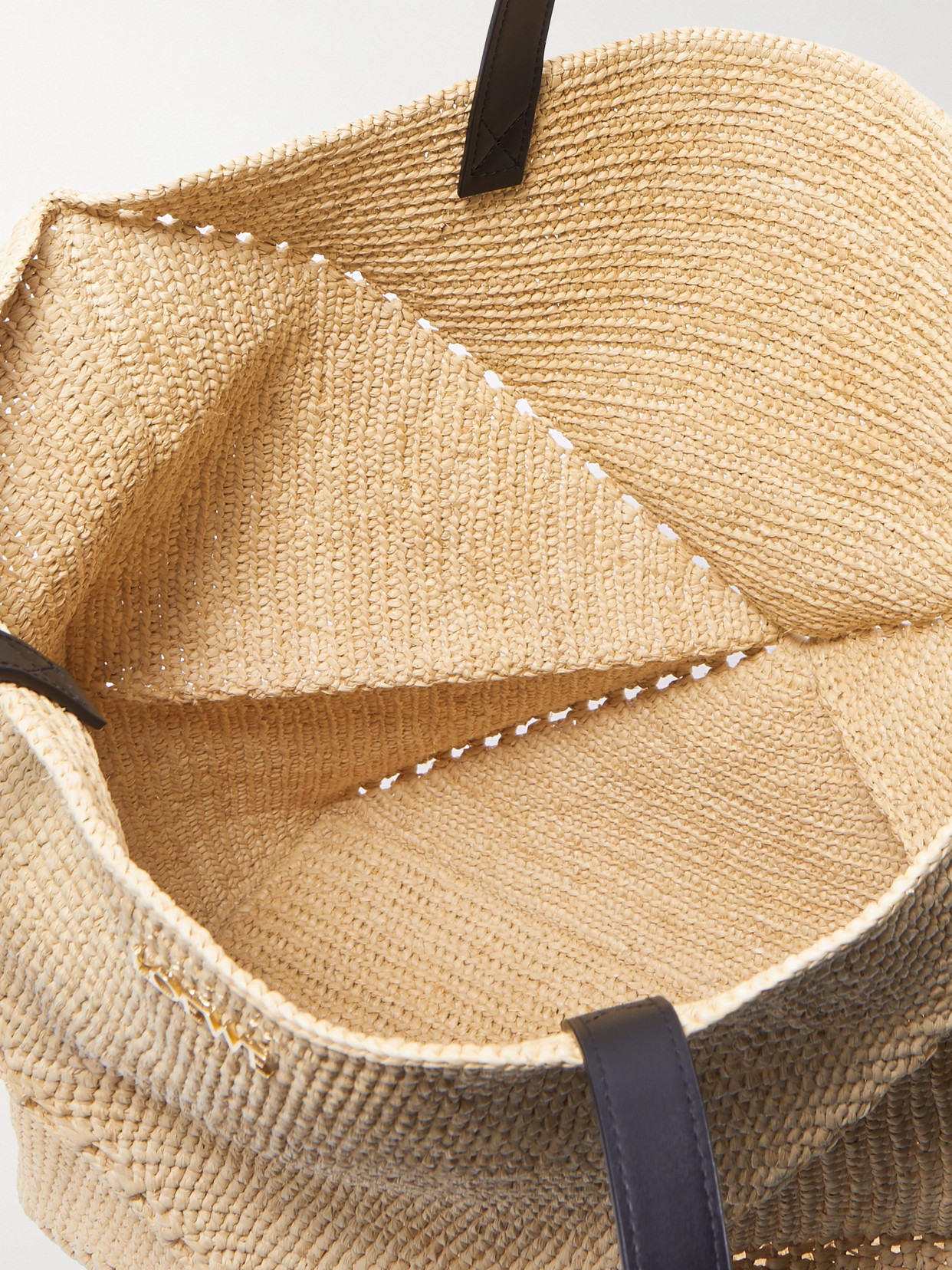 + Paula'S Ibiza Puzzle Fold Large Leather-Trimmed Raffia Tote