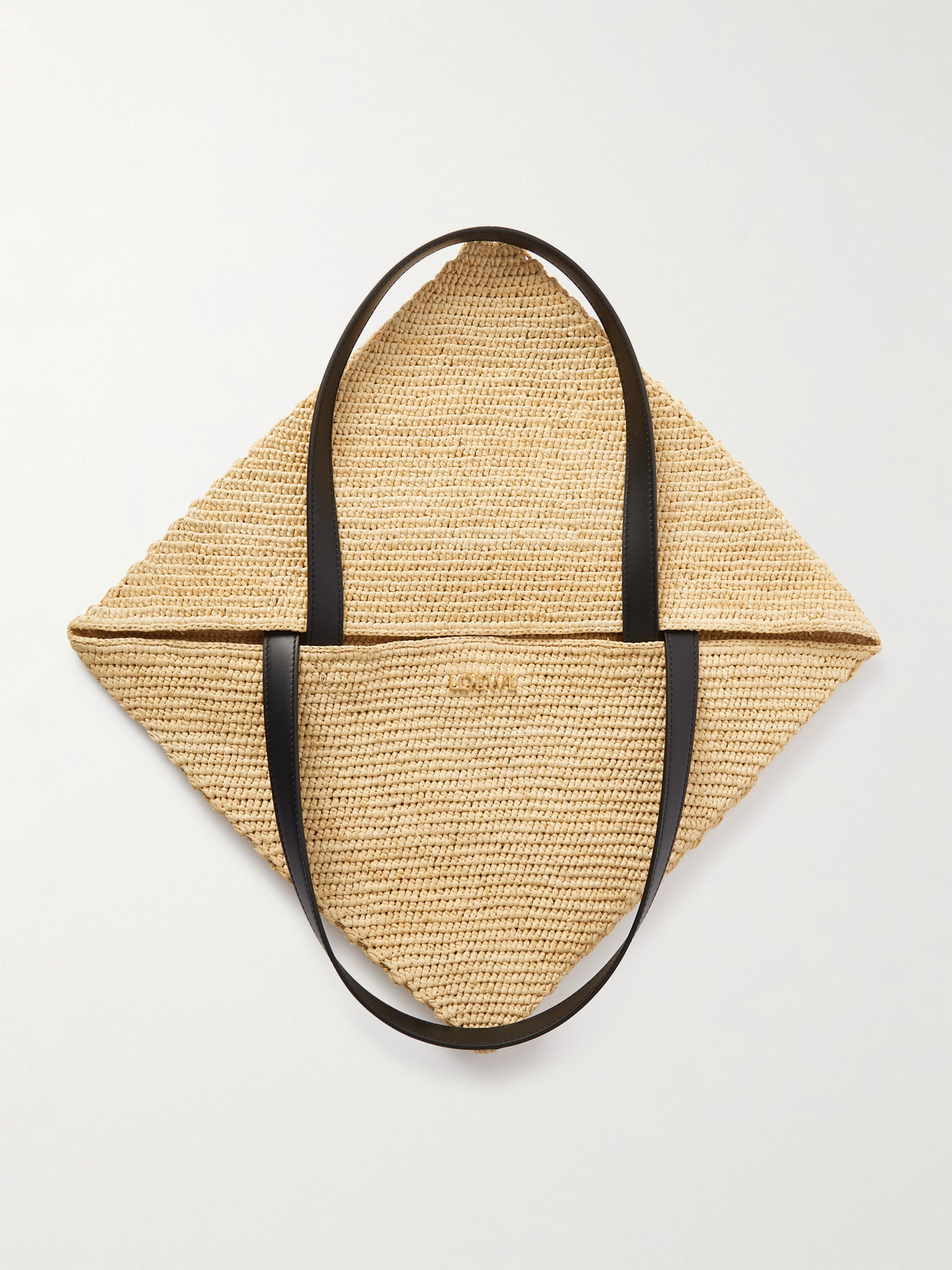 + Paula'S Ibiza Puzzle Fold Large Leather-Trimmed Raffia Tote