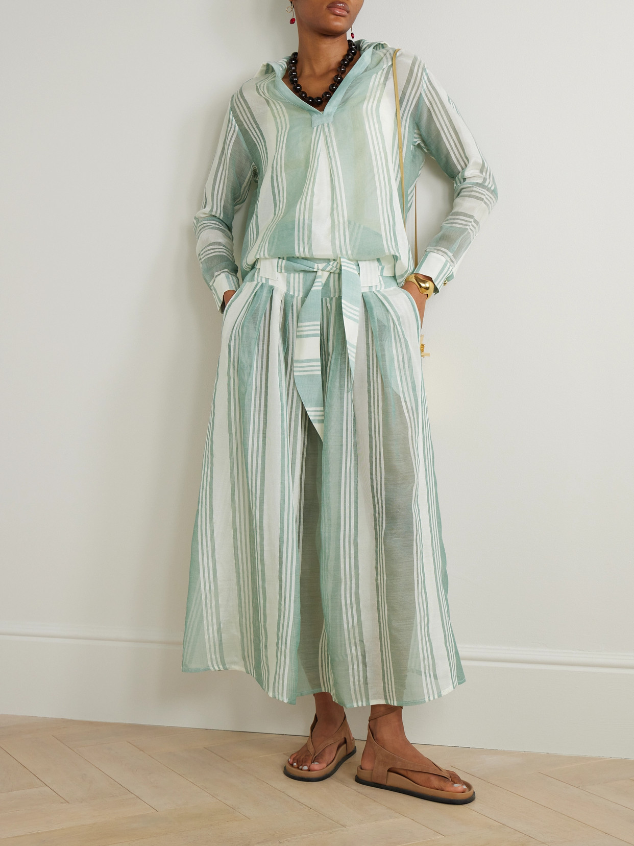 Zaid Striped Gauze Shirt