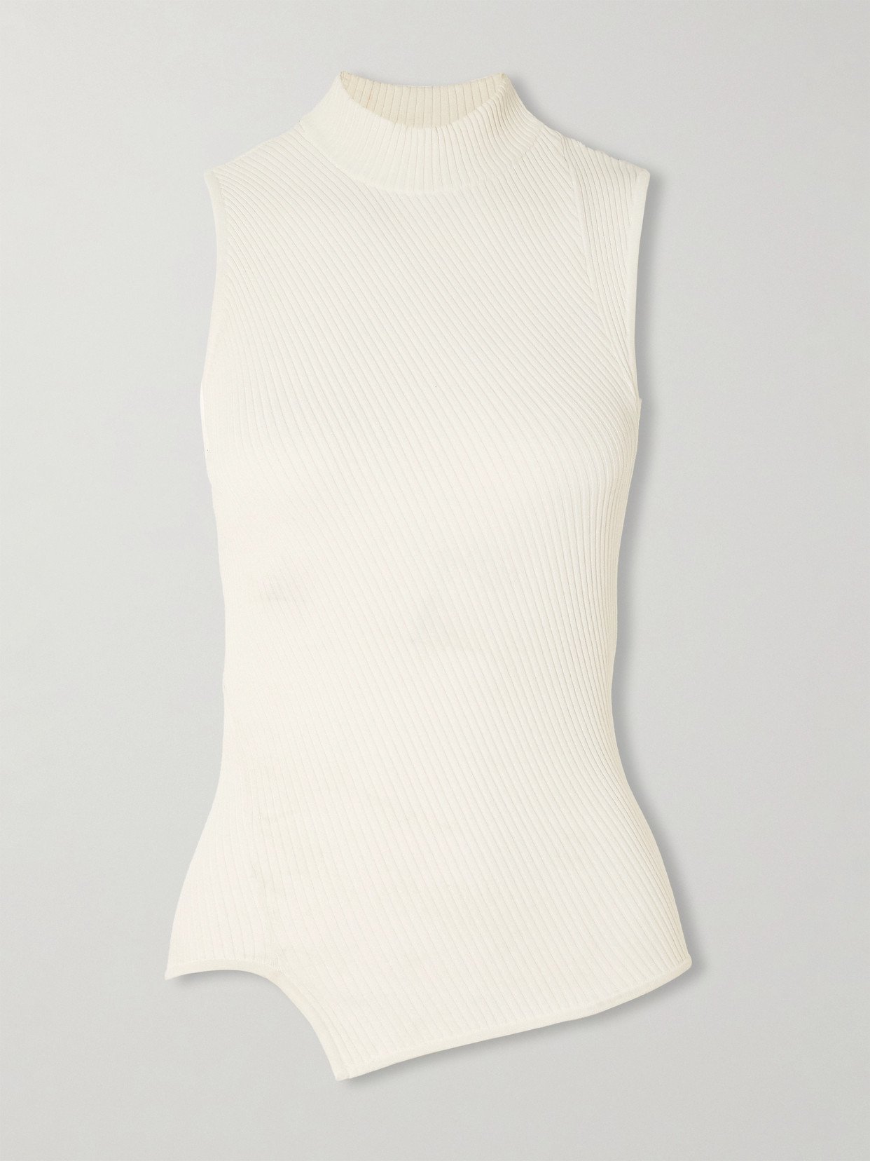 Asymmetric Ribbed-Knit Tank
