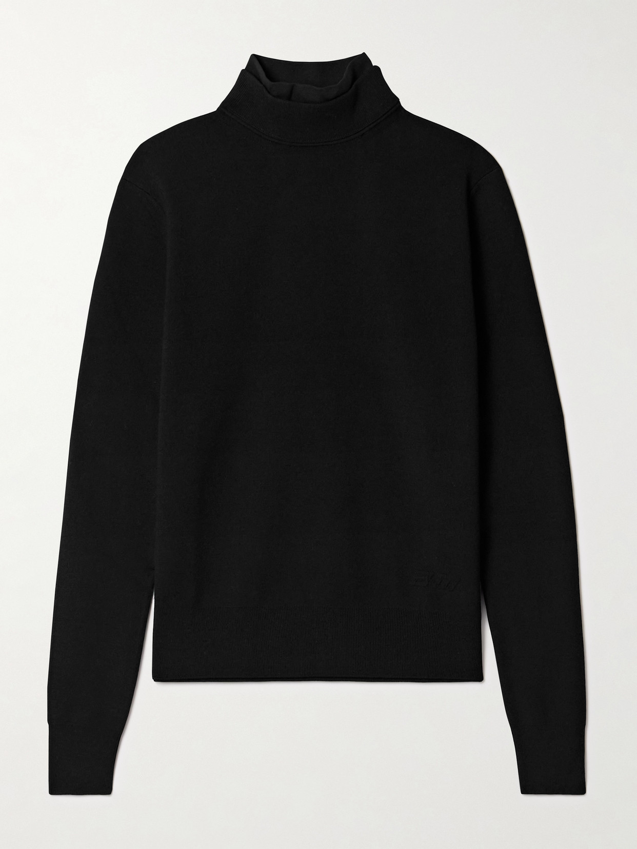 Etta Layered Jersey-Trimmed Wool-Blend Turtleneck Sweater