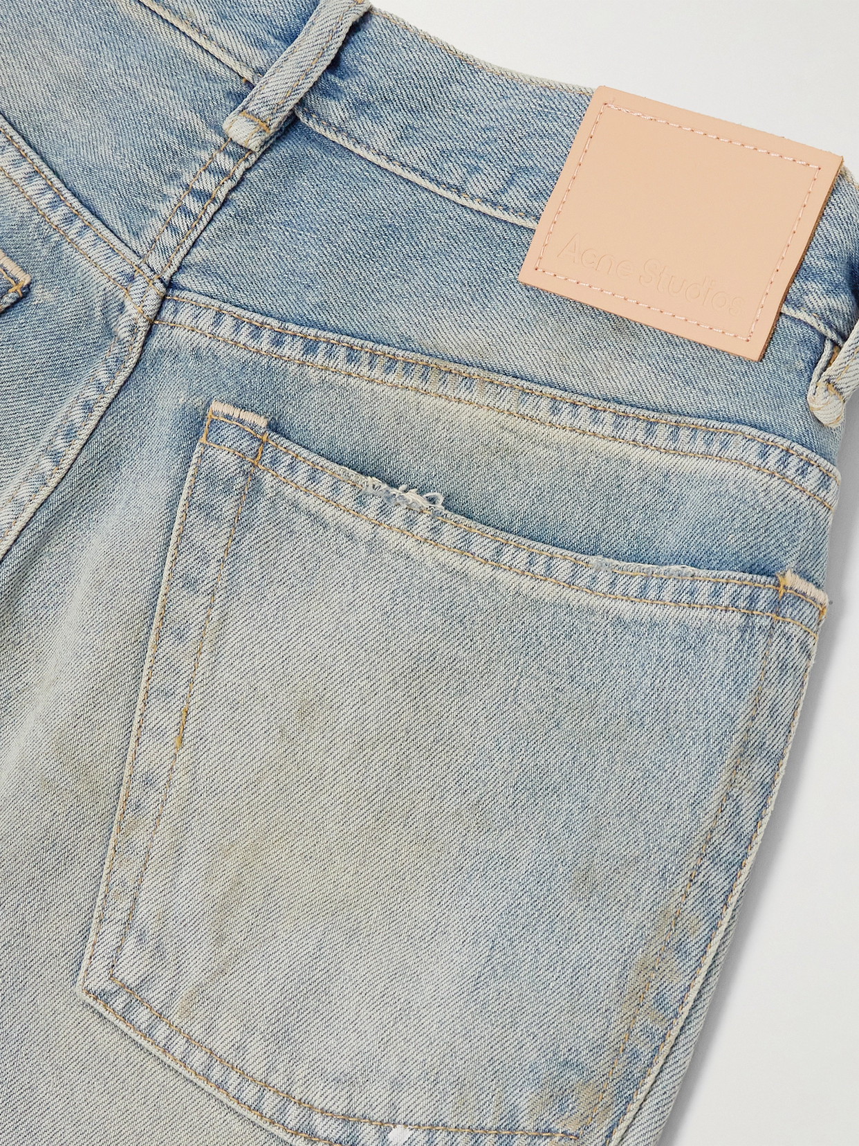 2021 Distressed Mid-Rise Straight-Leg Organic Jeans