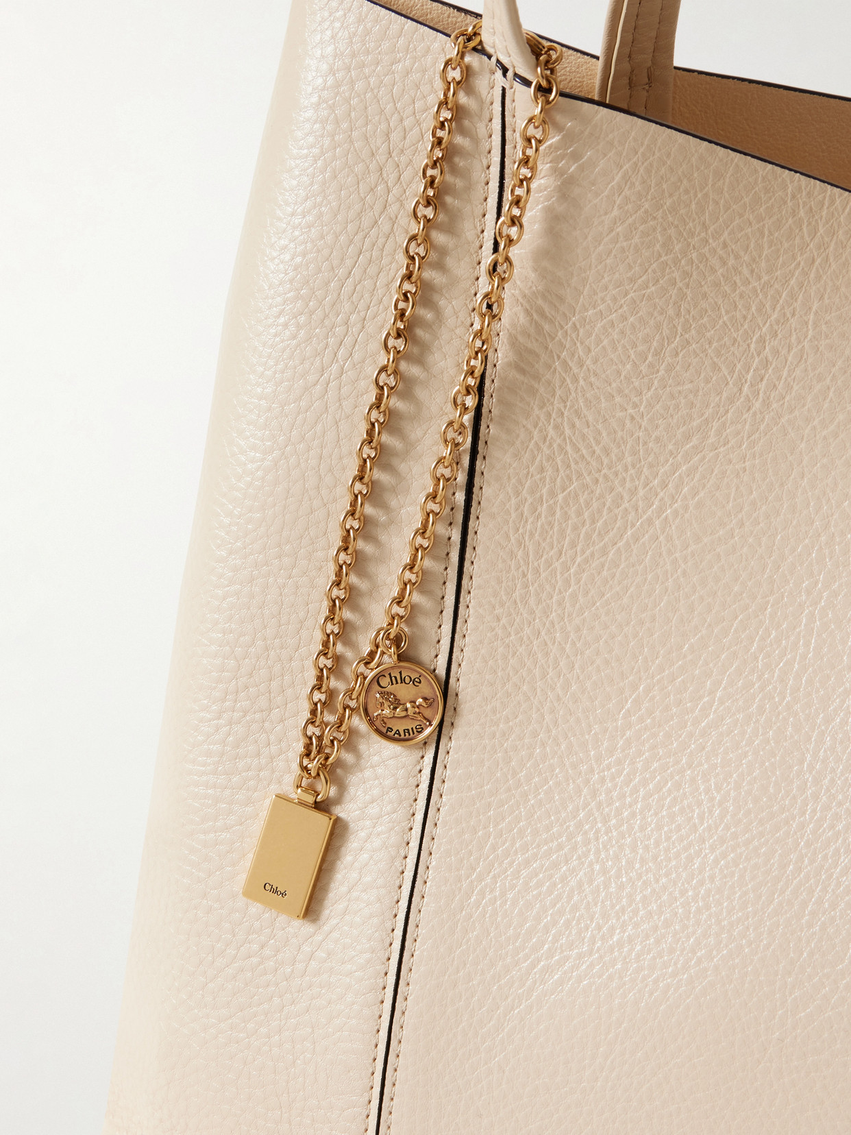 Chloé - Spin Embellished Textured-Leather Tote