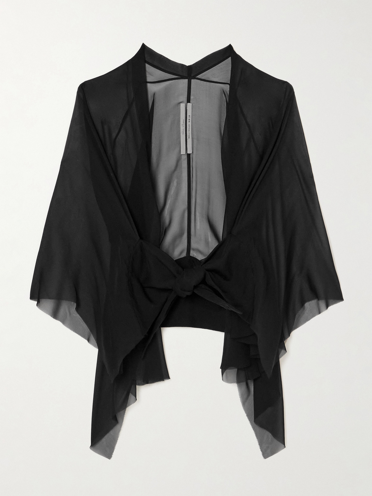 Asymmetric Silk-Chiffon Jacket