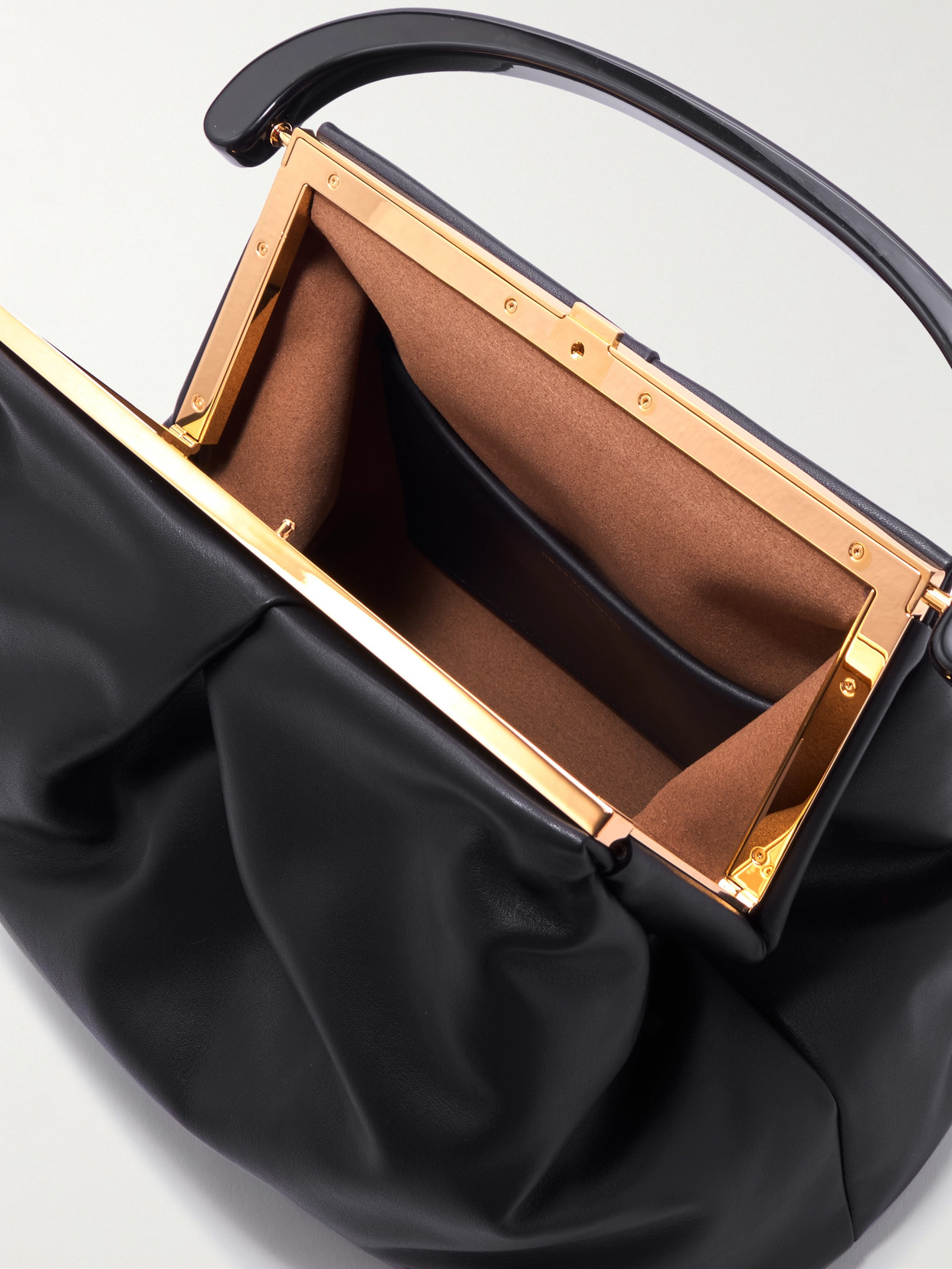 Pleated Leather Tote