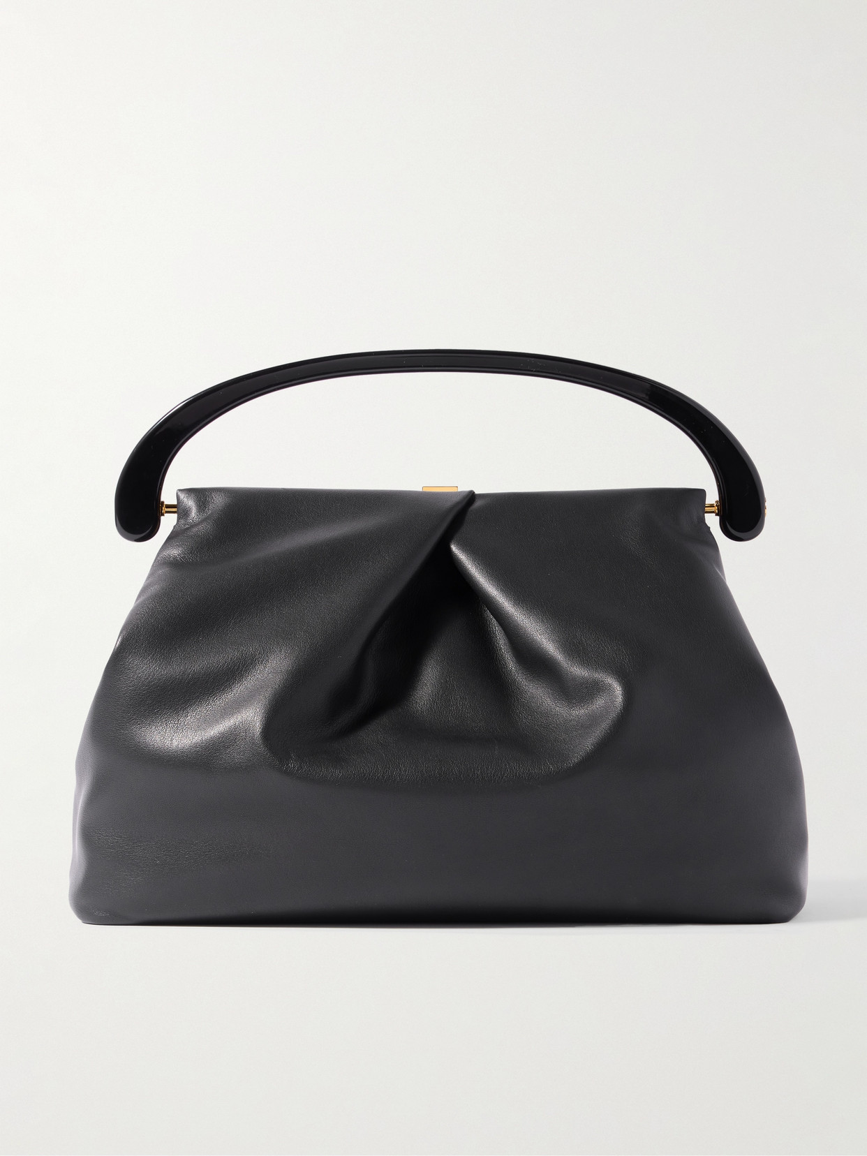 Pleated Leather Tote