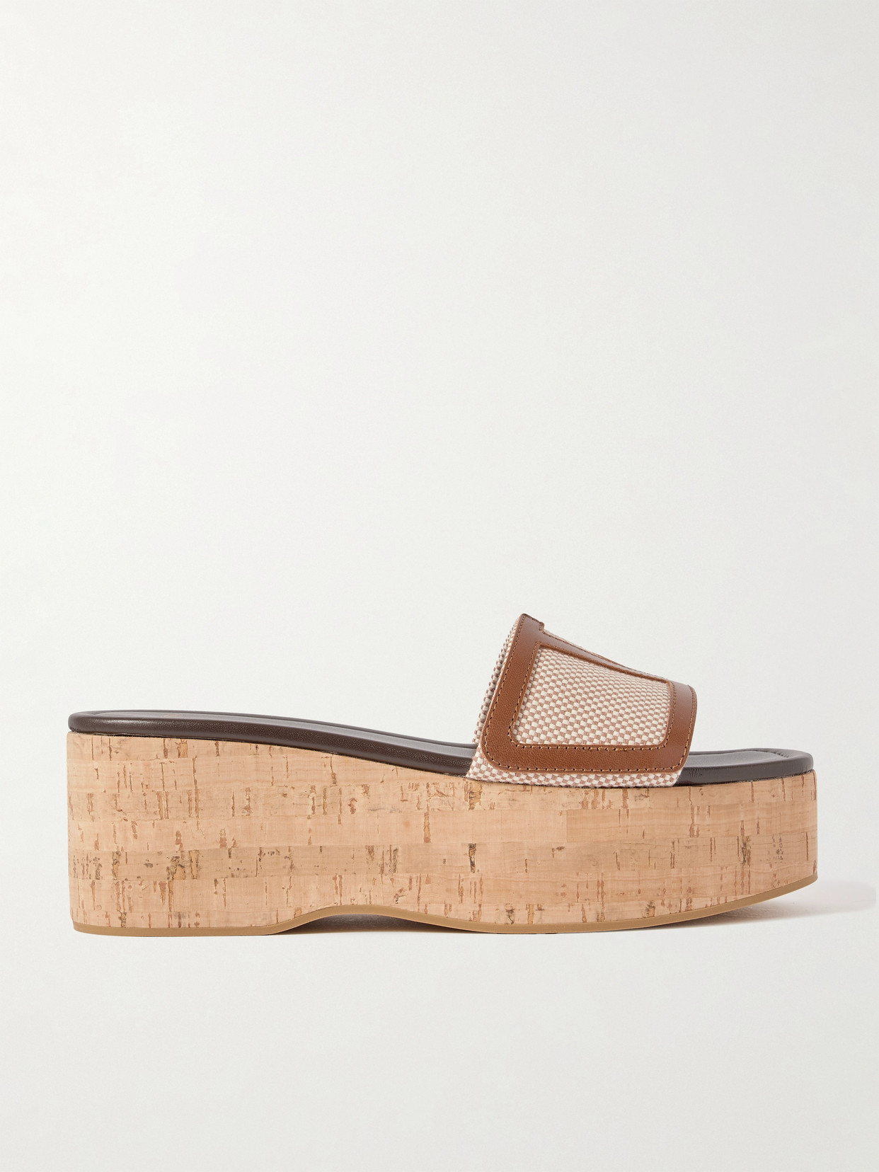 Garavani - Viva Superstar Leather-Trimmed Canvas Platform Slides